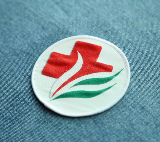 China factory directly custom cheap round shaped woven patch