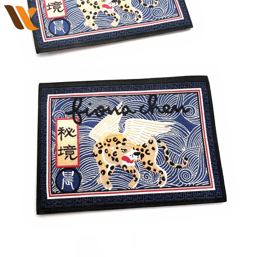 Custom Rectangular Blue Bulk Woven Labels 3