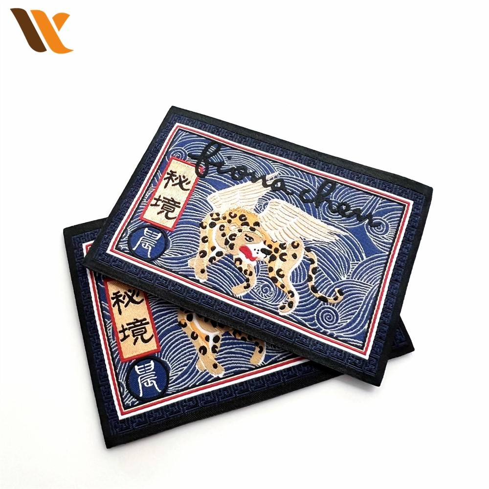 Custom Rectangular Blue Bulk Woven Labels 2