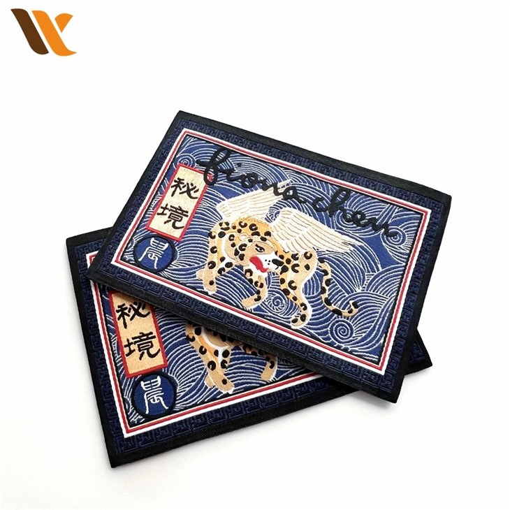Custom Rectangular Blue Bulk Woven Labels 2